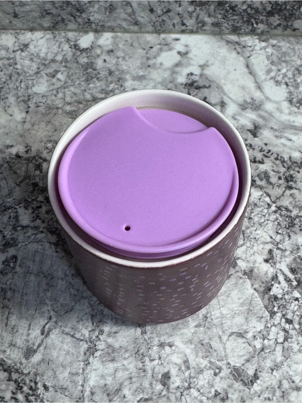 Starbucks Mauve Confetti 8oz Ceramic Travel Mug with Lid